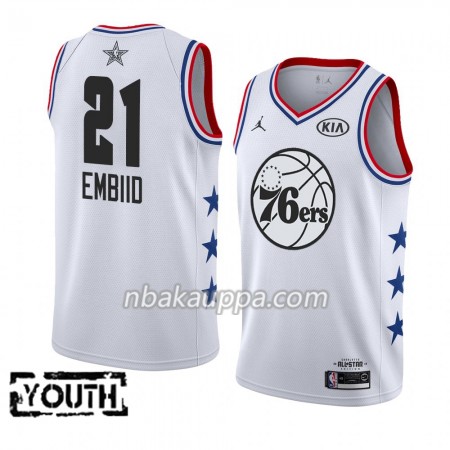 Philadelphia 76ers Joel Embiid 21 2019 Kaikki tähti Jordan Brand Valkoinen Pelipaidat Swingman - Lasten